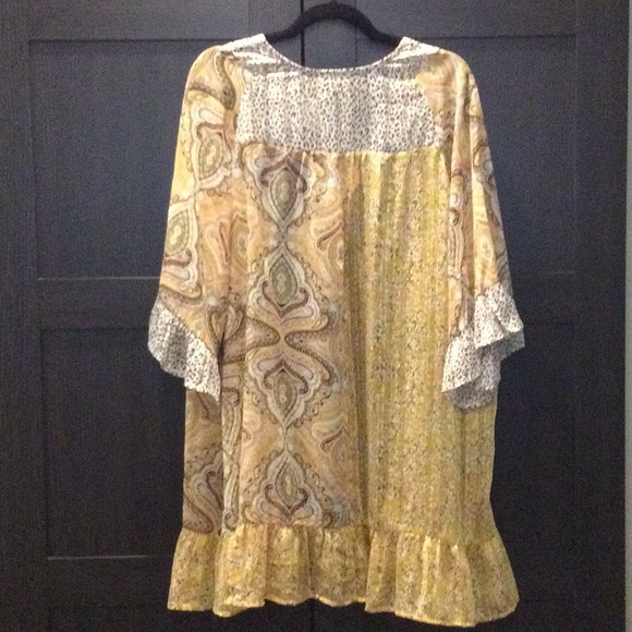 NWT Umgee Yellow/Brown Paisley, Leopard Spot & Floral Kimono - Picture 4 of 7